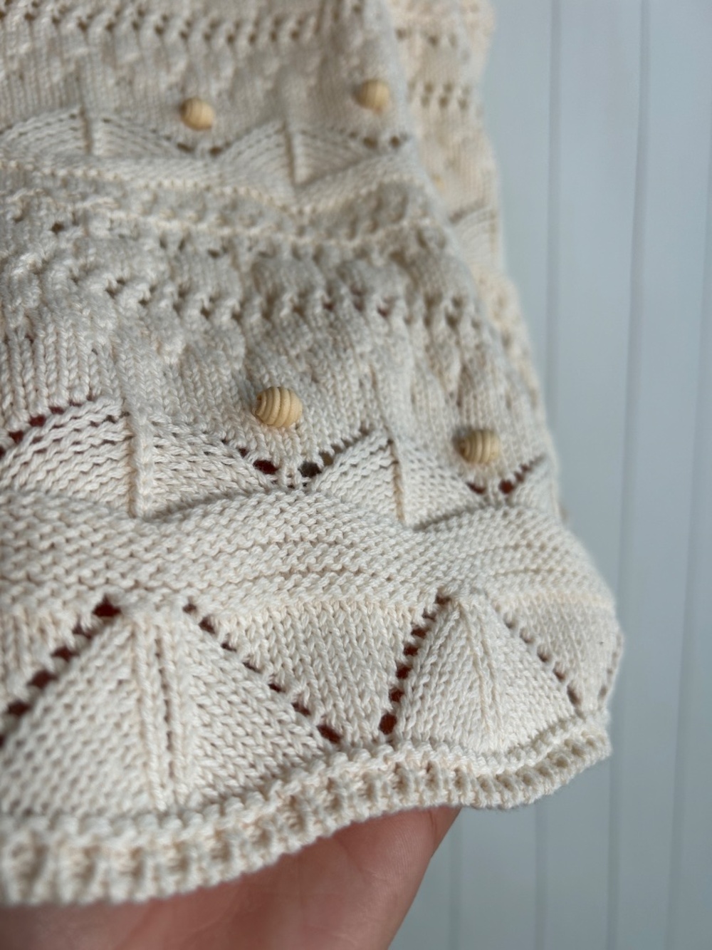 La Ligne size S Jane crochet tank top beaded sleeveless cotton beige boho - Picture 6 of 10